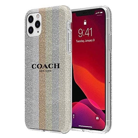Coach Accessories - COACH Silver Gold Glitter Bling Multi Americana iPhone 11 PRO CASE